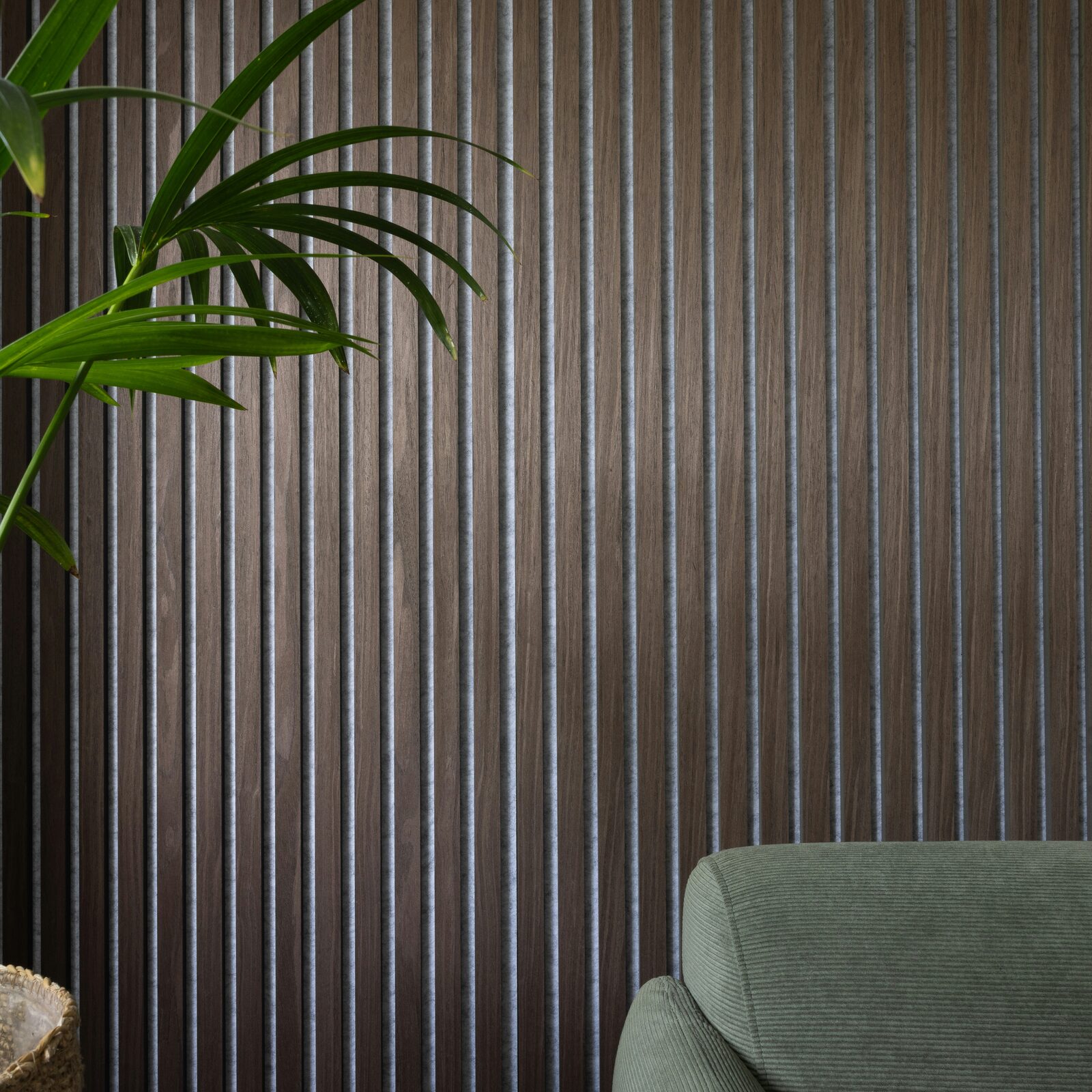Walnut fluted panel closeup Gurgaon